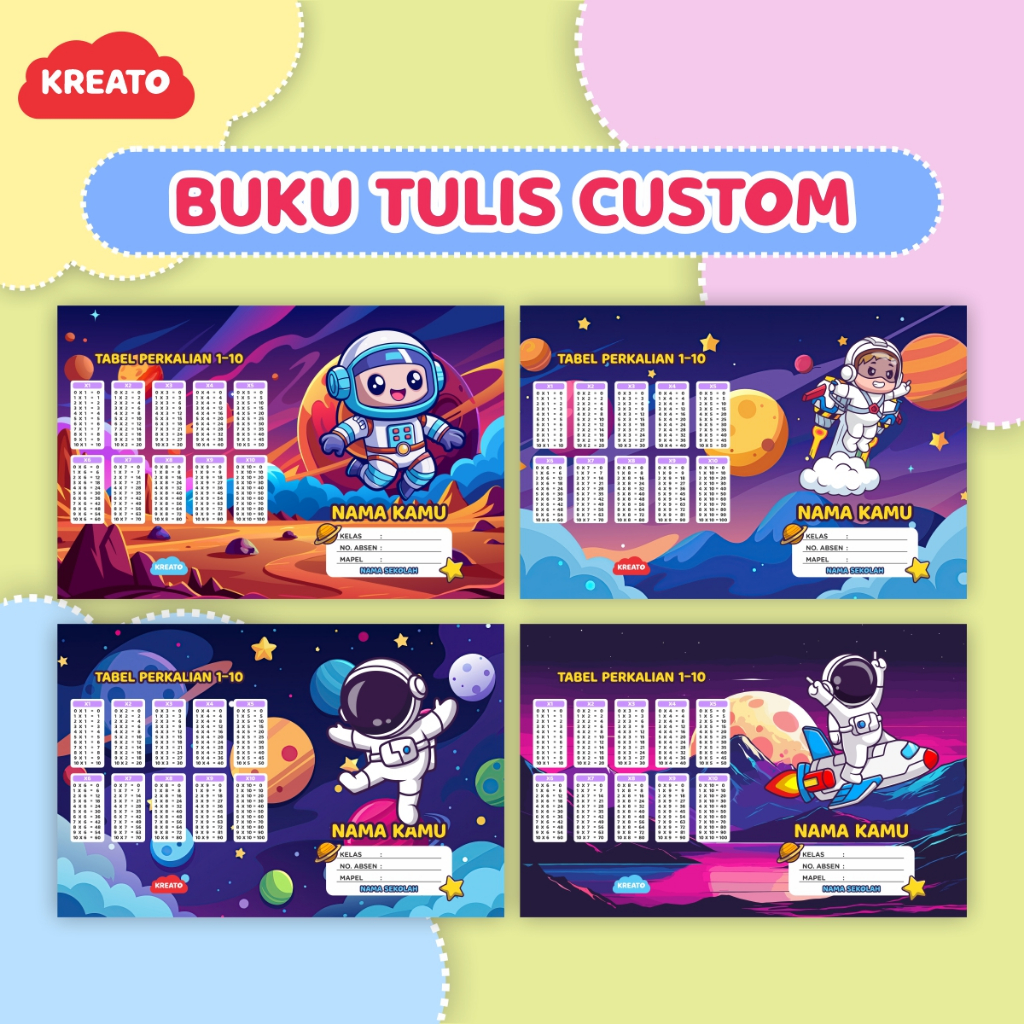 

Buku Tulis Custom Tema Astronot