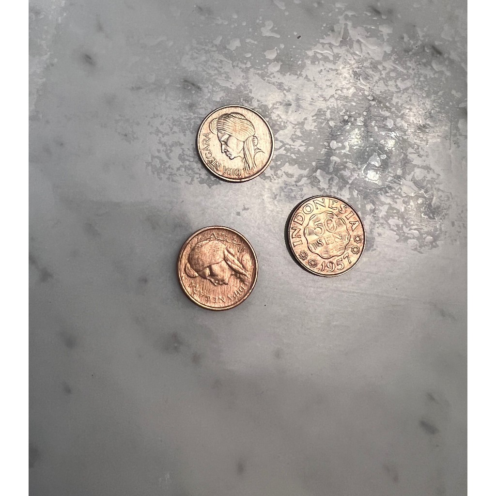 uang koin Dipanegara tahun 1957 50 sen
