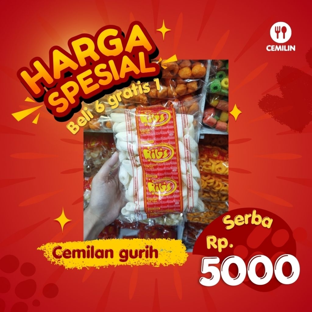 

Cemilan Snack Serba 5000 beli 6 gratis 1
