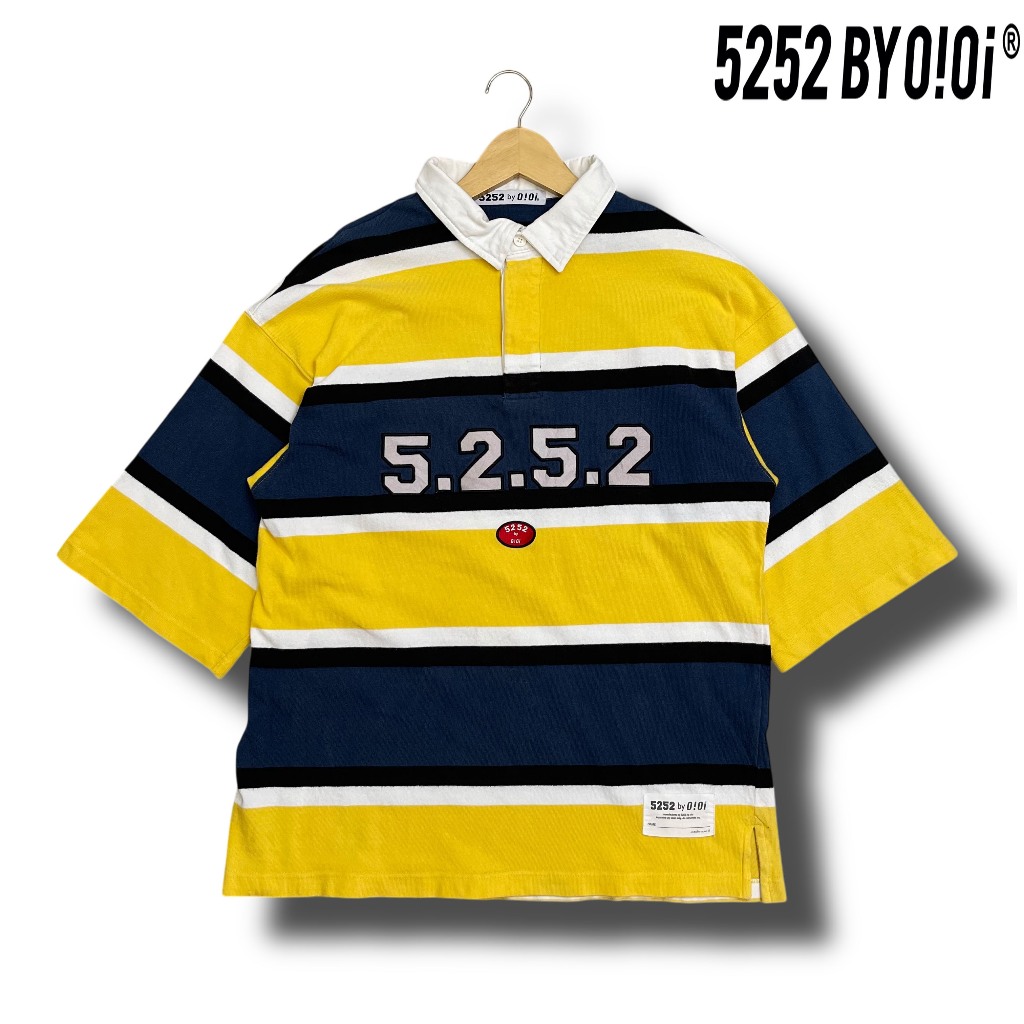 5252 by OiOi RUGBY Stripe - Kaos Kerah - Size L - Preloved - 2nd - Secondhand