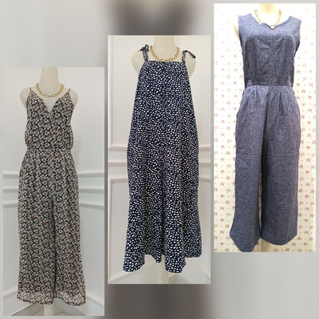Jp Panjang Pendek / Jp Jeans Denim Katun / Jp Polos Bunga / Jp Pantai / Jumpsuit Preloved