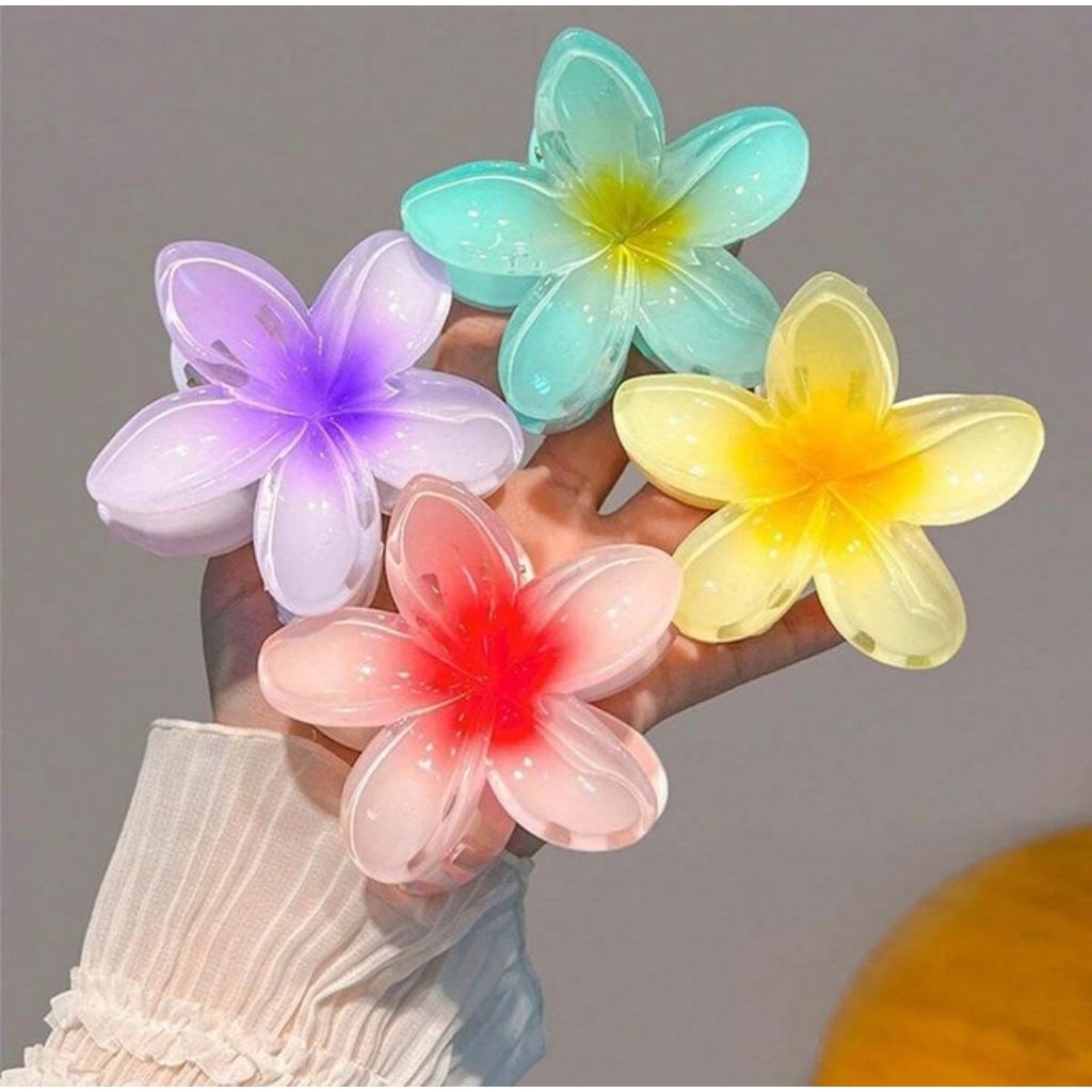 JEPIT JEDAI BUNGA KAMBOJA BALI BESAR 8CM / JEDAI KAMBOJA GLOSSY JUMBO