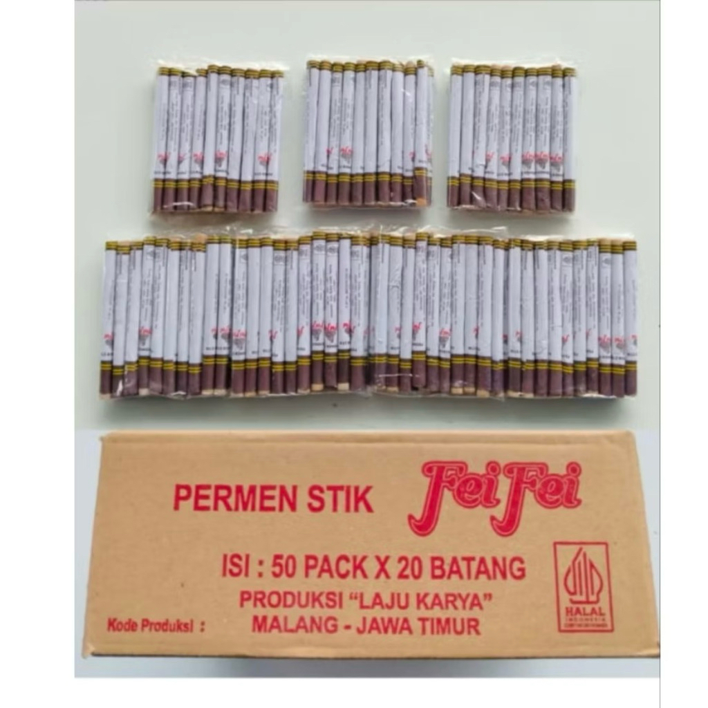

1 pak permen Fei Fei stik isi 20 pcs permen viral permen rasa coklat