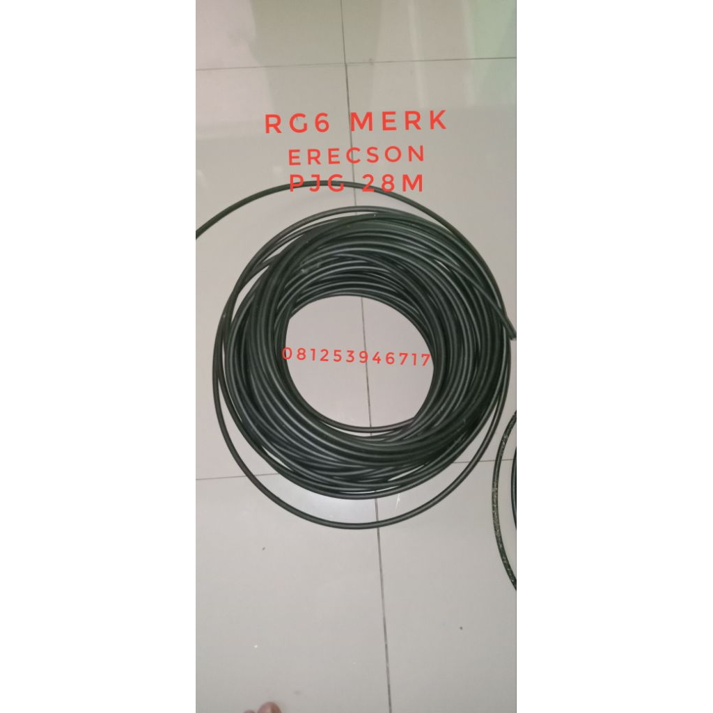 kabel RG6 merk erecson baru 50 ohm pjg 28m