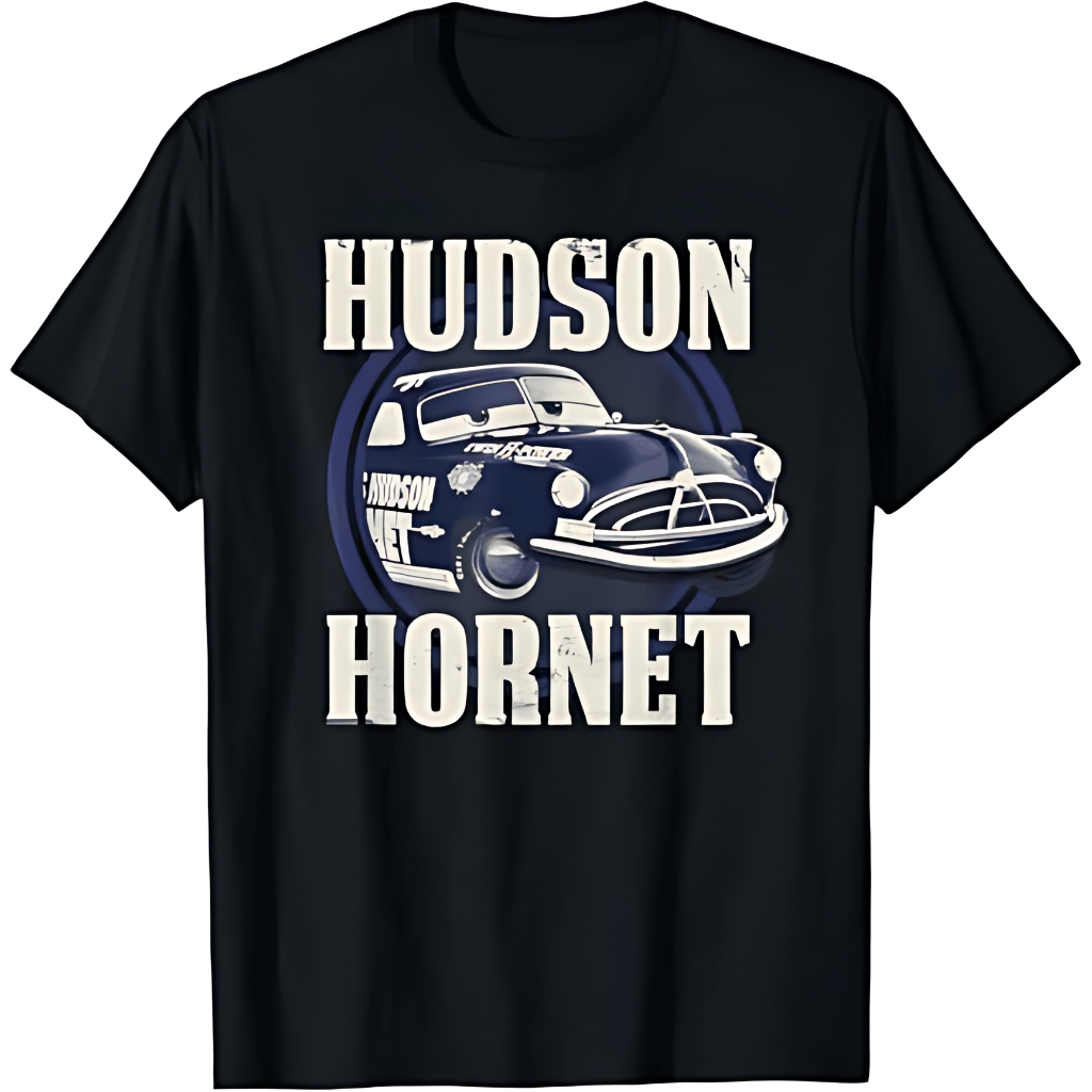 Disney Pixar Cars Hudson Hornet Vintage Race Car Badge T-Shirt