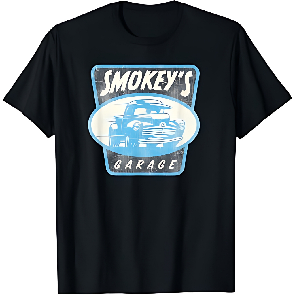 Disney Pixar Cars Vintage Smokey's Garage Faded Logo T-Shirt
