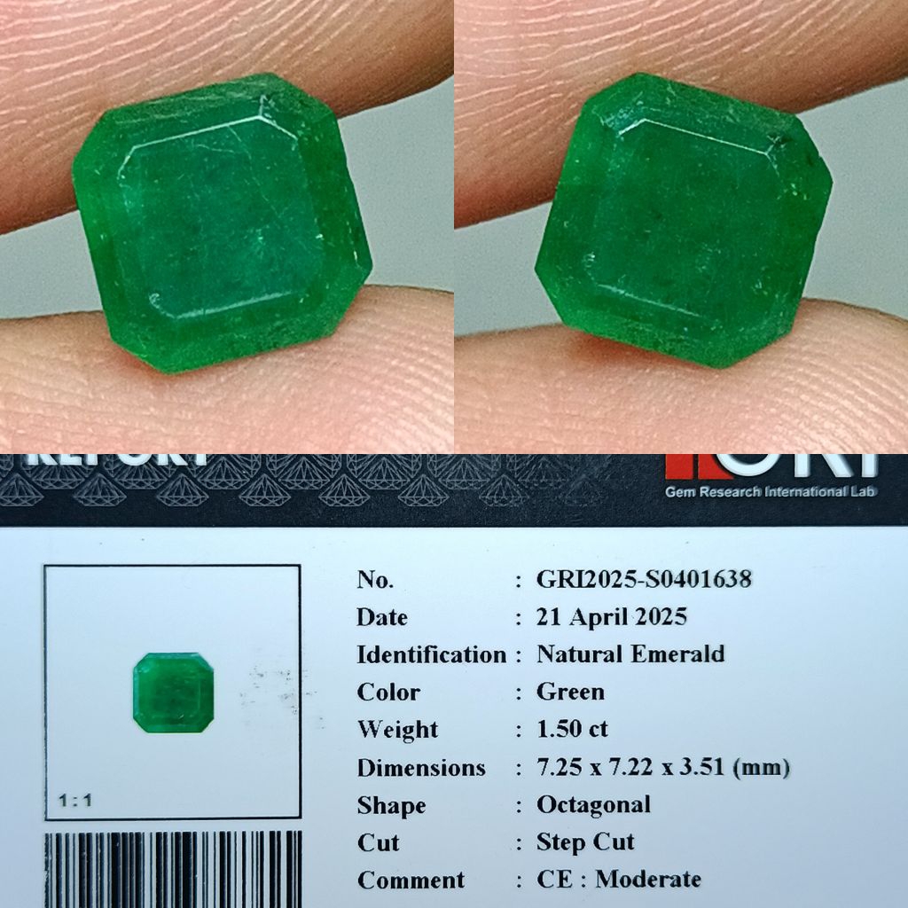 NATURAL EMERALD BERYL ZAMRUD GRI LAB MODERATE