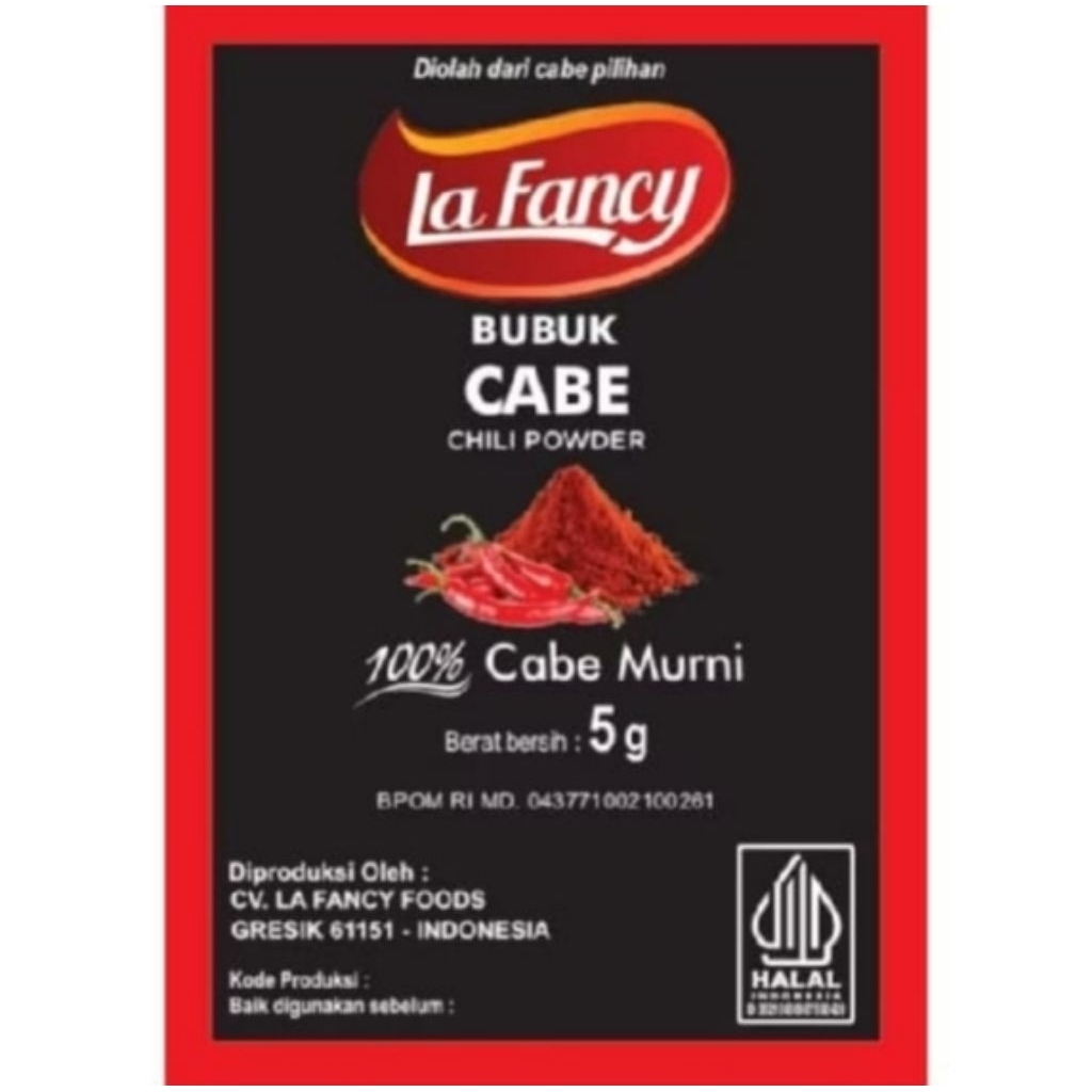 

La Fancy Foods Cabe Bubuk 5 g - bumbu Rempah 100% ori