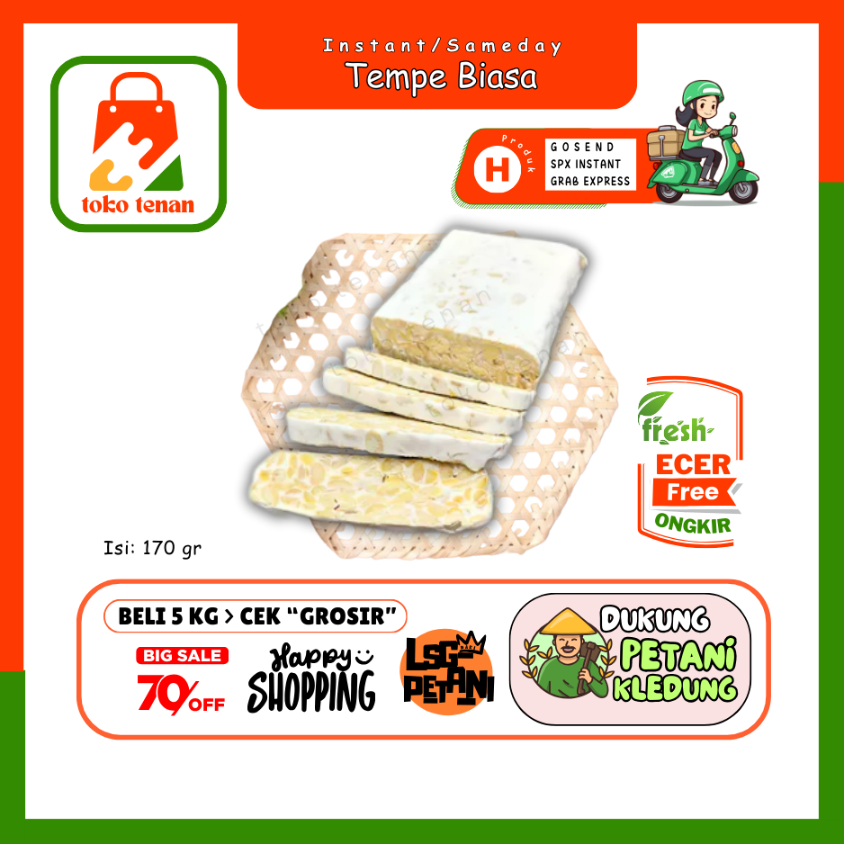 

Tokotenan // Tempe Biasa Plastik // Sayur Gunung Ecer (H)