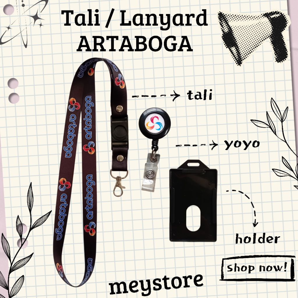 

READY Tali Gantungan ID CARD / Lanyard ARTABOGA Hitam [STOCK MELIMPAH] Termurahhh Harga Grosir!
