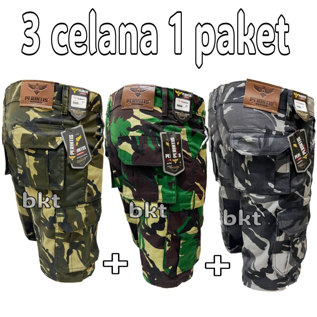 DISKON,,CELANA CARGO PENDEK LORENG PRIA DEWASA KARGO LORENG DEWASA
