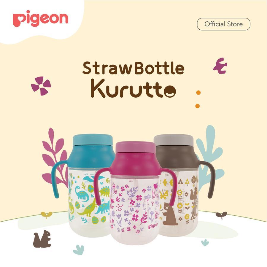 PIGEON Straw Bottle Kurutto| Botol Minum Bayi | Botol Minum Bayi Sedotan | Botol Minum Bayi 330ml