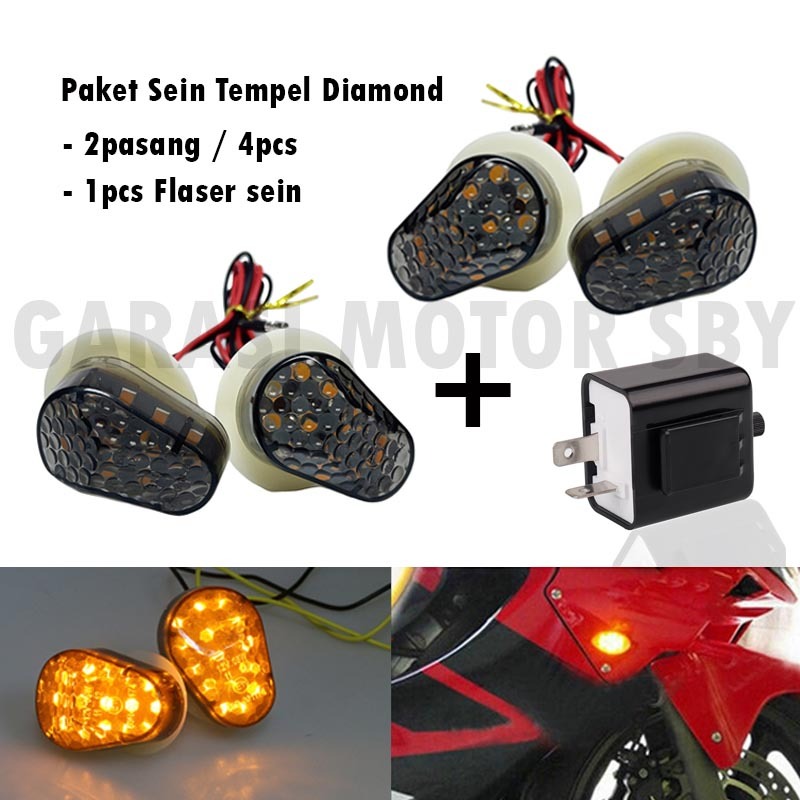 Paket Murah Lampu sein sen tempel Diamond Vering Plus Flaser Sein atur Kedip Lampu