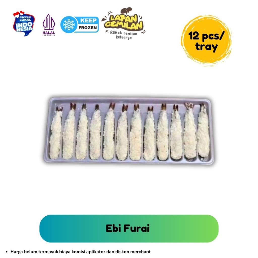 

Ebi Furai / Bento Tempura Udang / Udang Lapis Tepung Isi 12