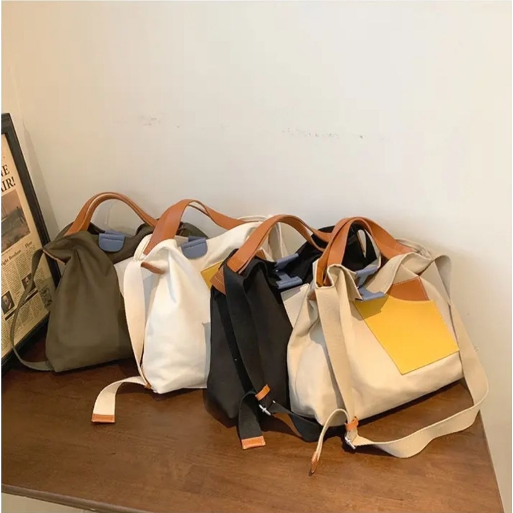 Korean Canvas Lady Bag /Canvas Tote Bag/ Tas Slempang wanita Korea