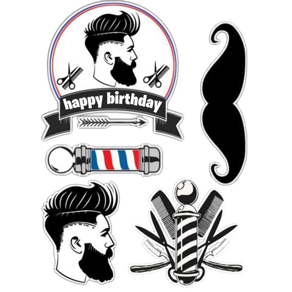 

TOPPER CAKE CUSTOM TOPPER ULANG TAHUN / HIASAN KUE ULANG TAHUN BARBERSHOP