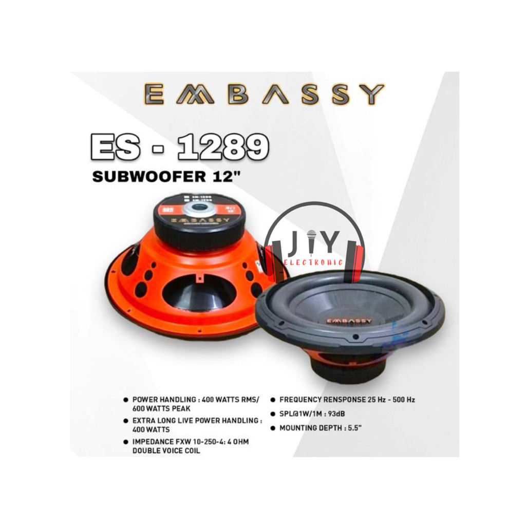 Speaker Subwoofer 12 inch Embassy ES-1289 ES 1289 ES1289
