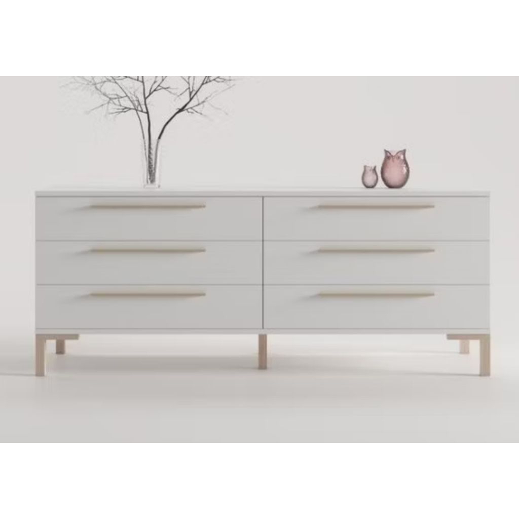 RAY Drawer kabinet kayu solid 6 laci - meja console minimalis solid elegan