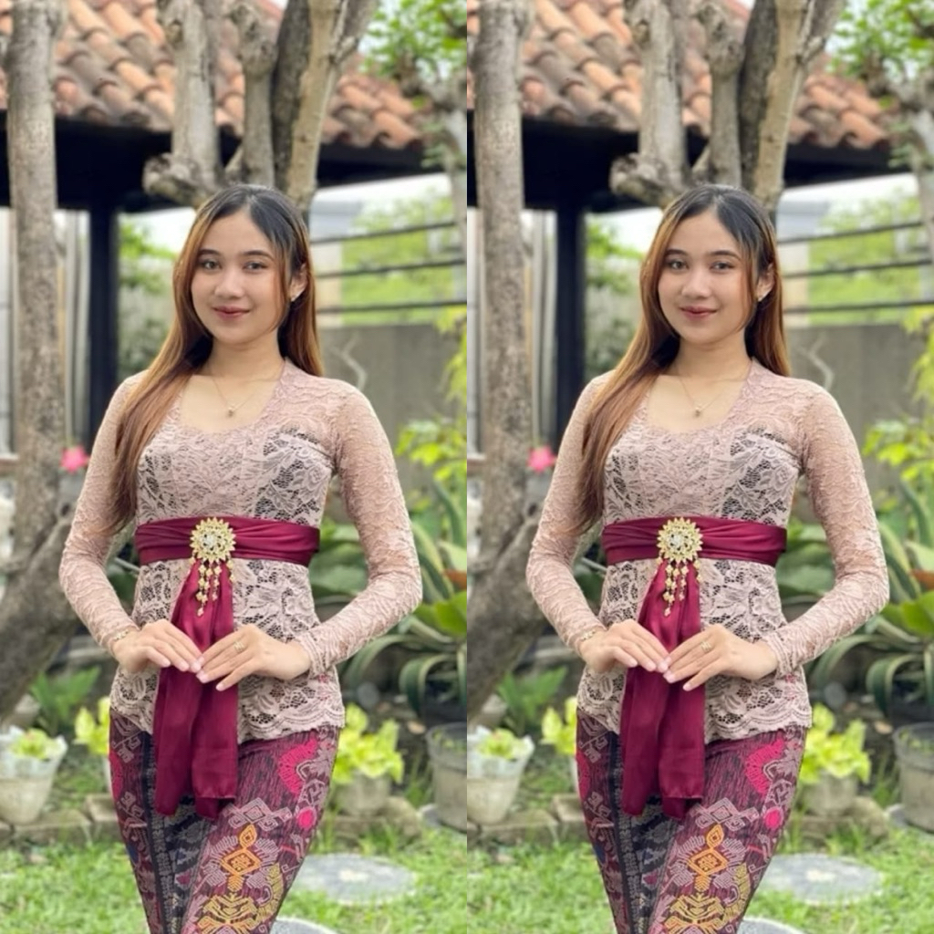 new oneset jumbo kebaya big size/setelan kebaya bigsize/ld120 set kebaya bali wanita wisuda baju