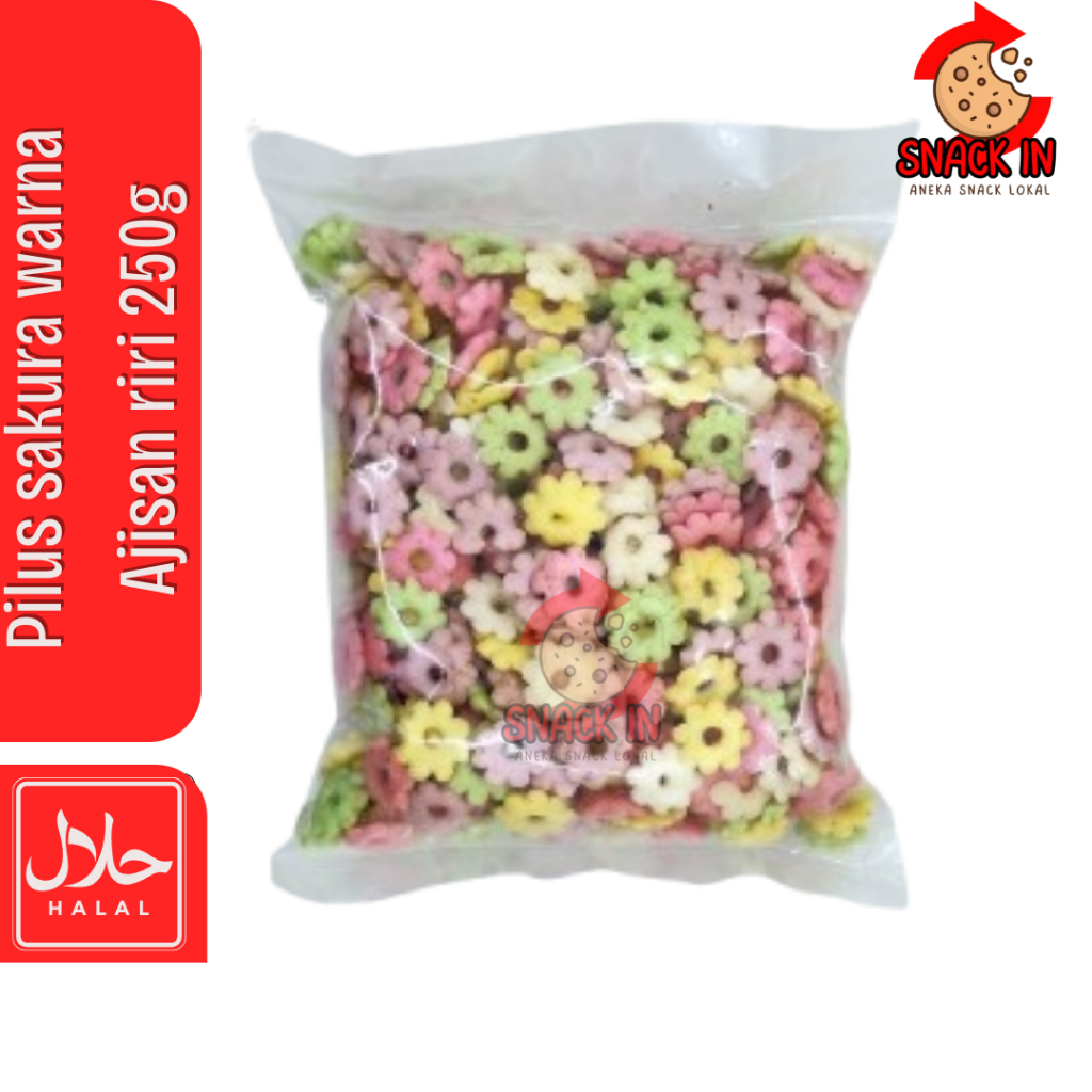 

Pilus Sakura Warna Warni Ajisan 250gram Snack Jadul Kembang Ribut Rainbow