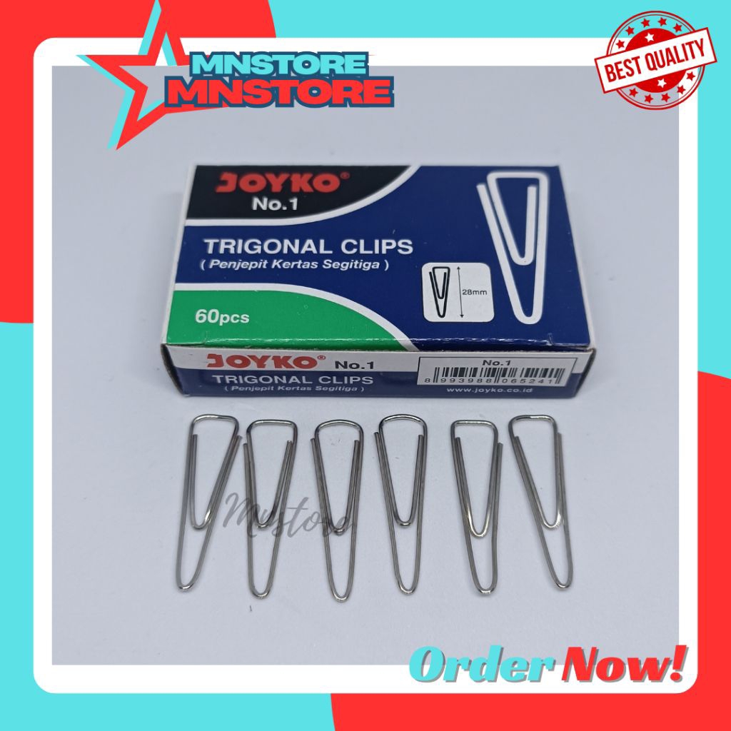 

JOYKO trigonal clip no 1 klip penjepit kertas segitiga isi 60pcs