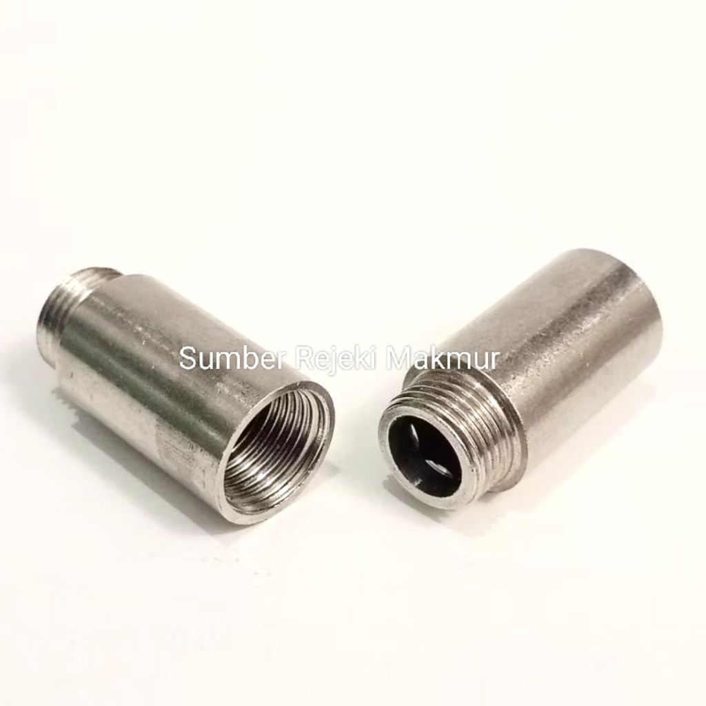 Sambungan Kran Stainless 1/2" Ukuran 2 cm, 4 cm, 6 cm, 10 cm / Sok Keran 1/2 Inch Drat Luar Dalam Su