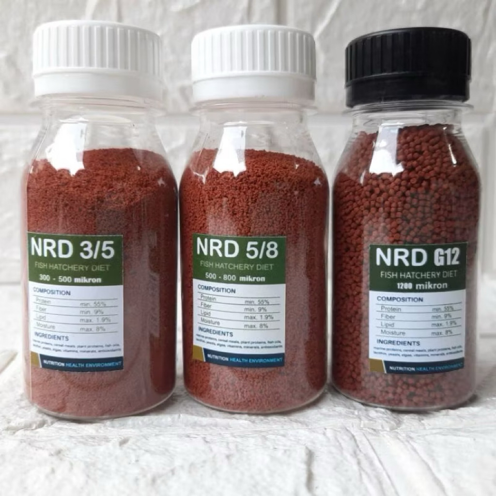 NRD 200 300 300 500 500 800 G8 G12 mikron Netto 35gr, Pakan Burayak Ikan hias cupang guppy chana  pr