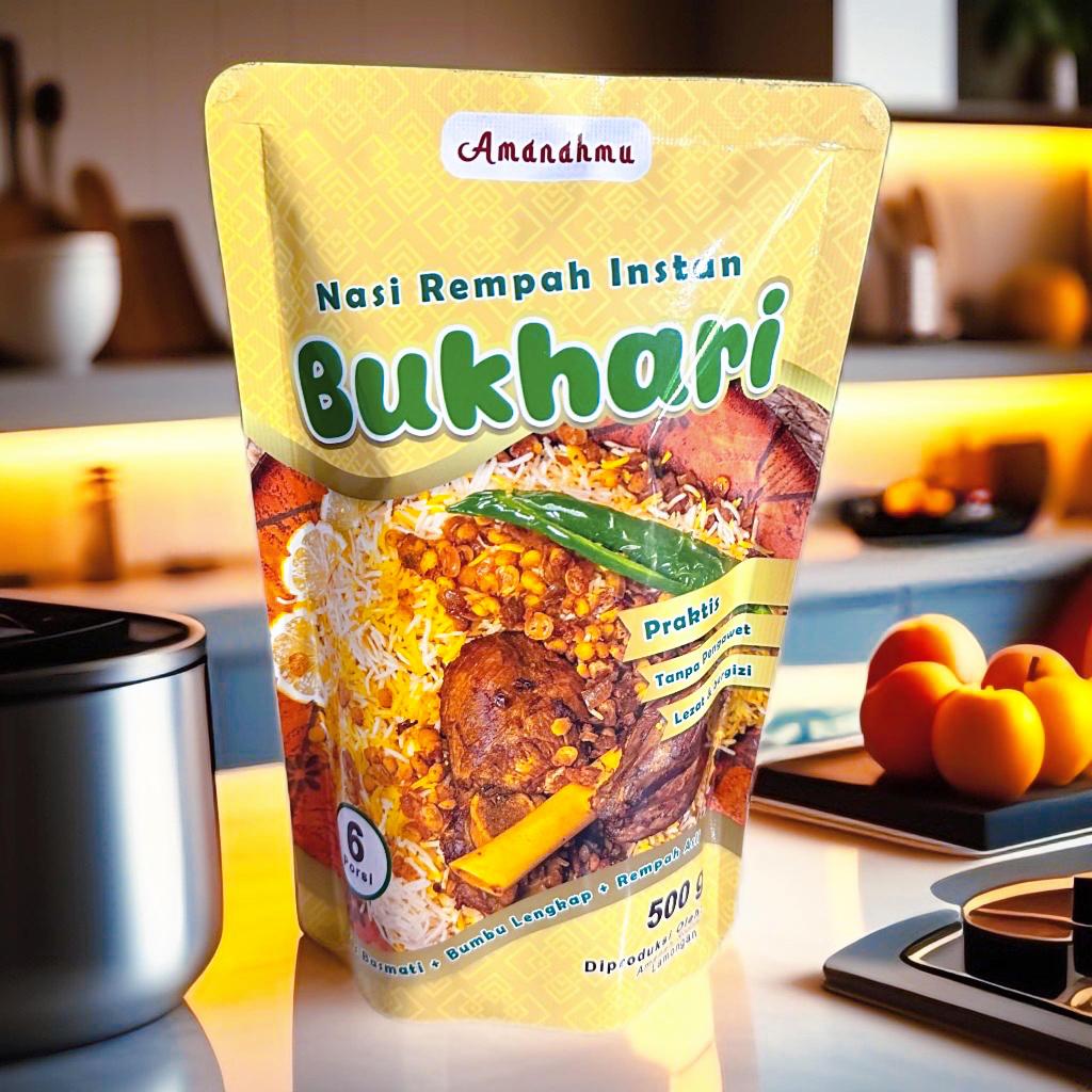 

Nasi Bukhori 500 gram Bumbu Instan Masakan Arab ( 5-6 porsi ) Paket Bumbu Dan Beras Nasi Bukhori