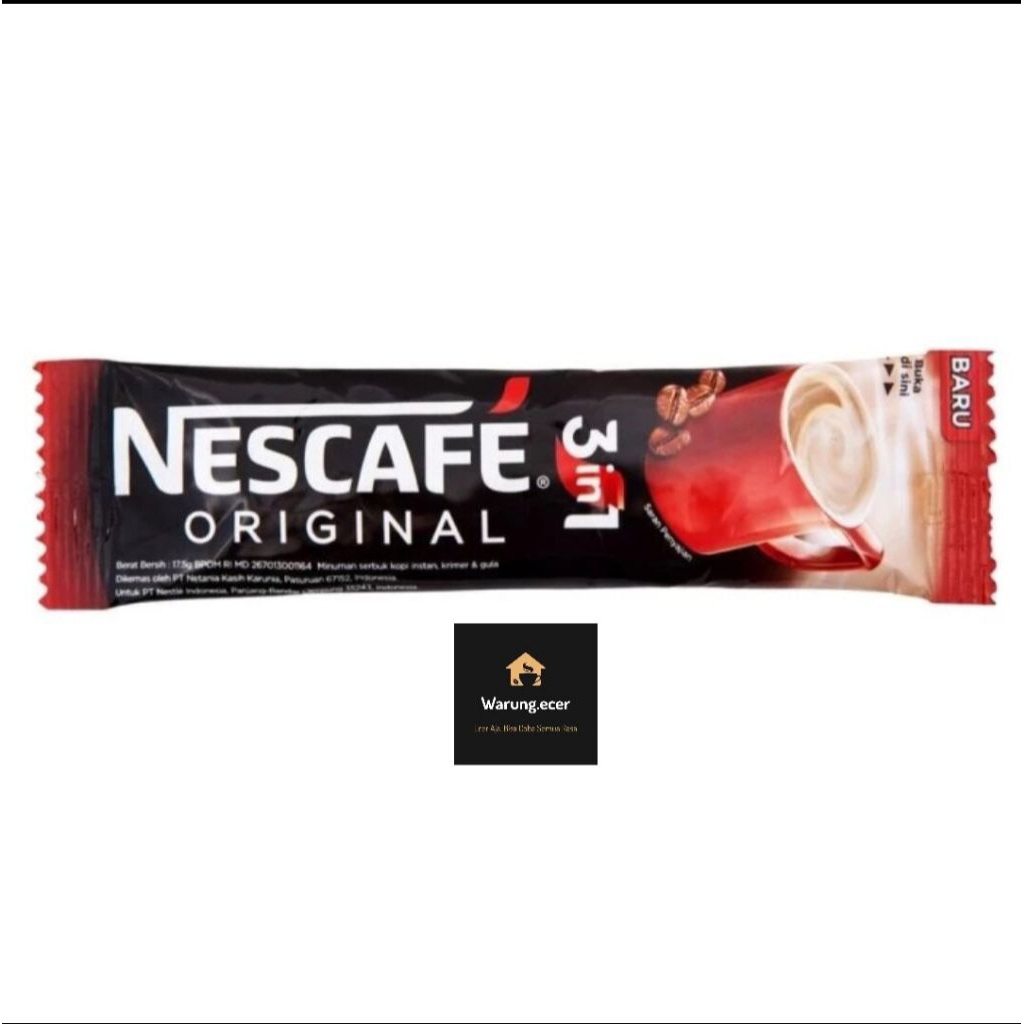 

ECERAN - NESCAFE 3IN1 3 IN 1 ORIGINAL (1 SACHET)