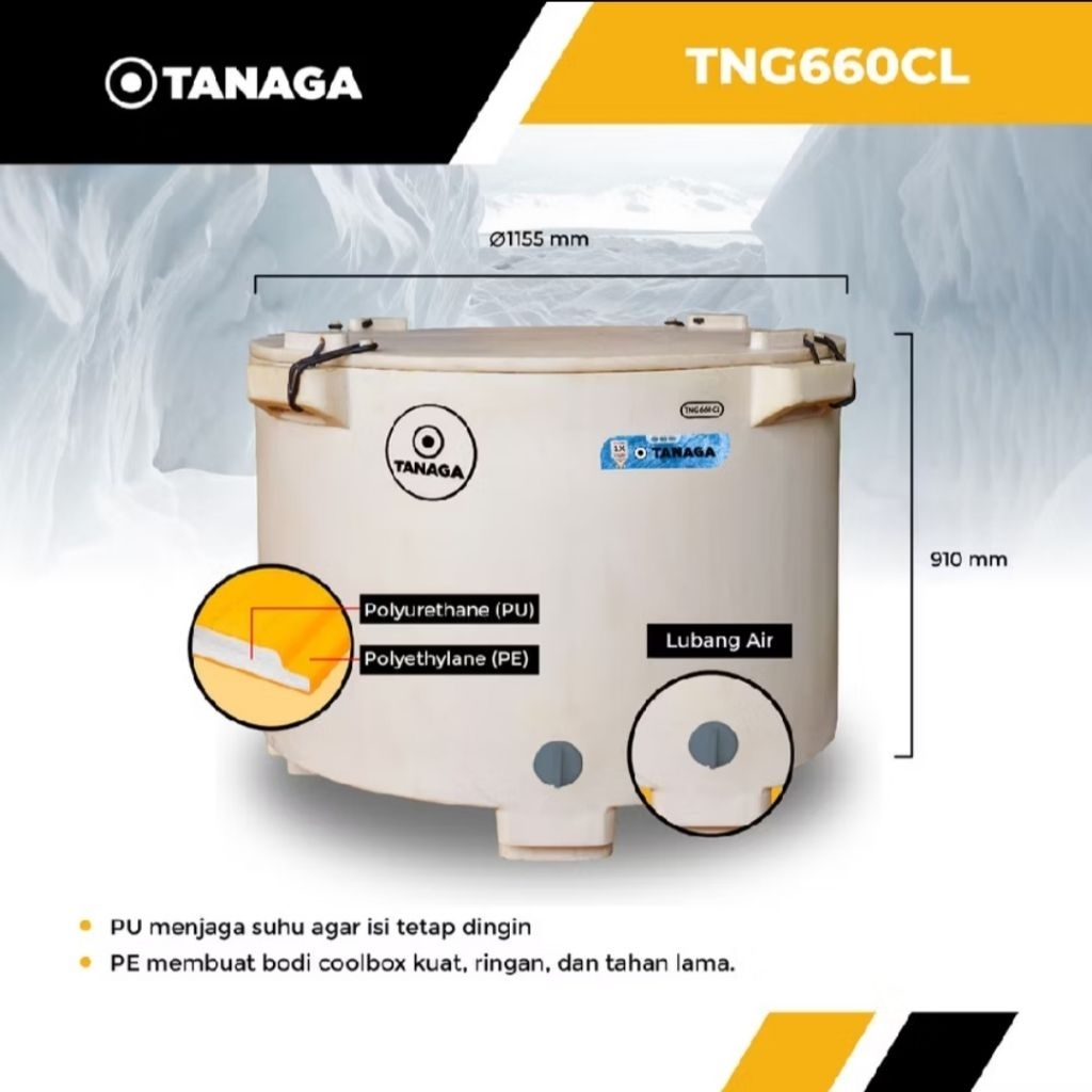 Coolbox / Cooler Box Tanaga 660 CL Bulat Liter termos es kotak ikan minuman es crystal