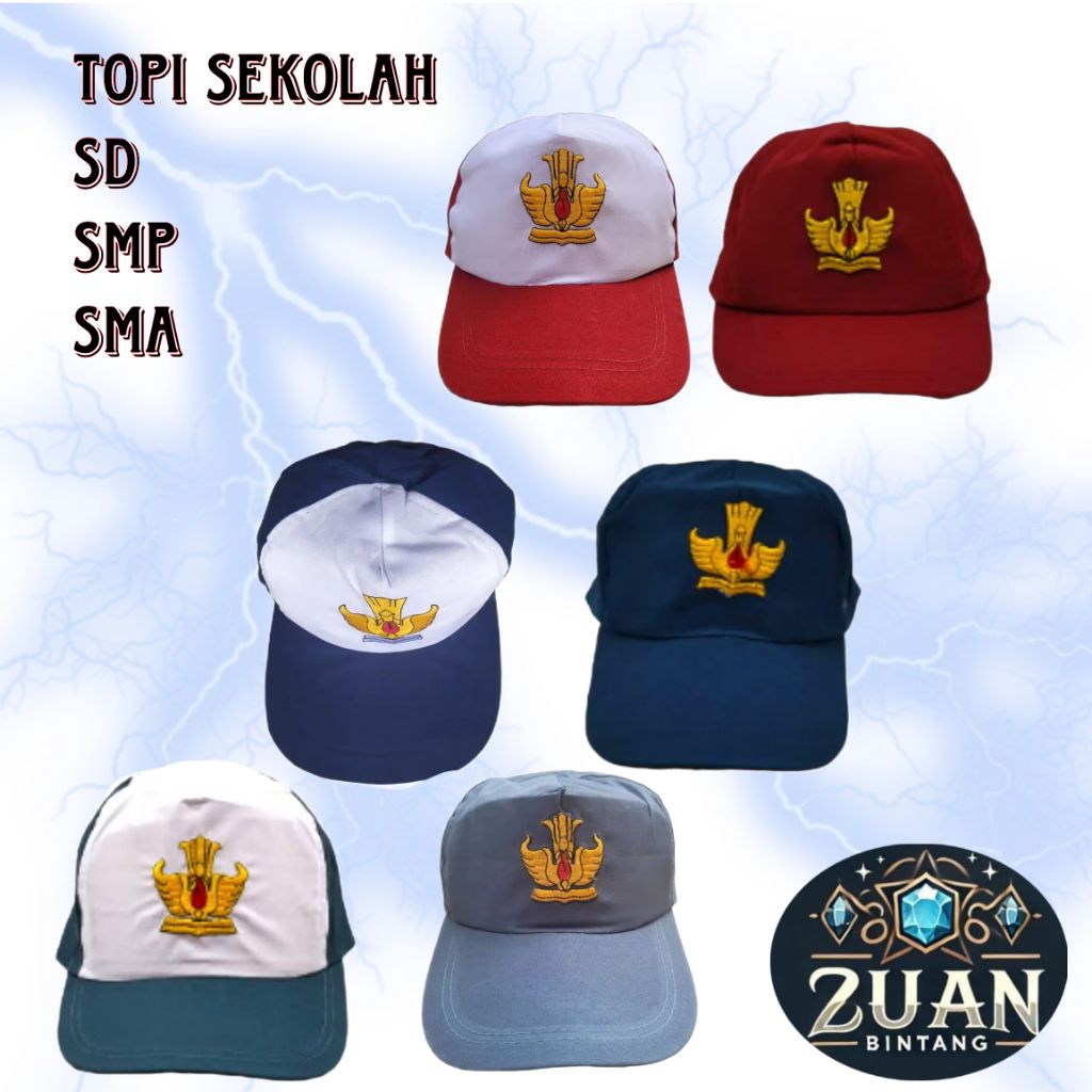 TOPI SEKOLAH SD SMP SMA BORDIR/ TOPI SD TOPI SMP TOPI SMA/TOPI SEKOLAH BORDIR