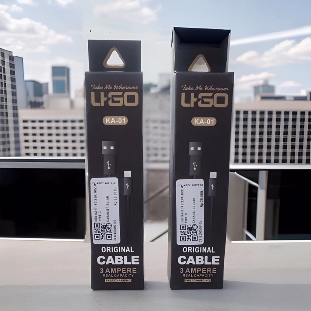 Kabel Data Chager Ugo KA-01 3.0A 100cm Premiun Micro dan Tipe-C - Cable Panjang