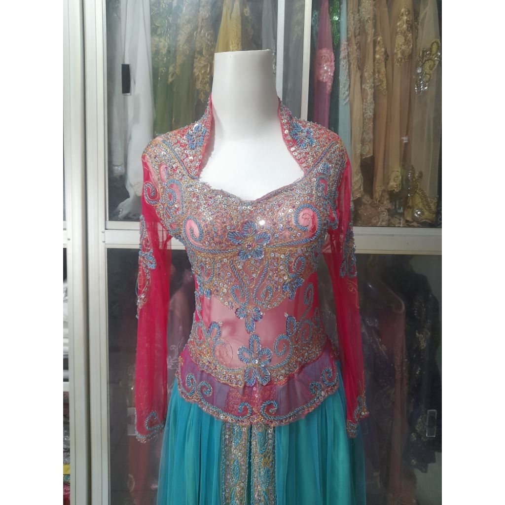 Preloved Kebaya Pink Hijau Tosca
