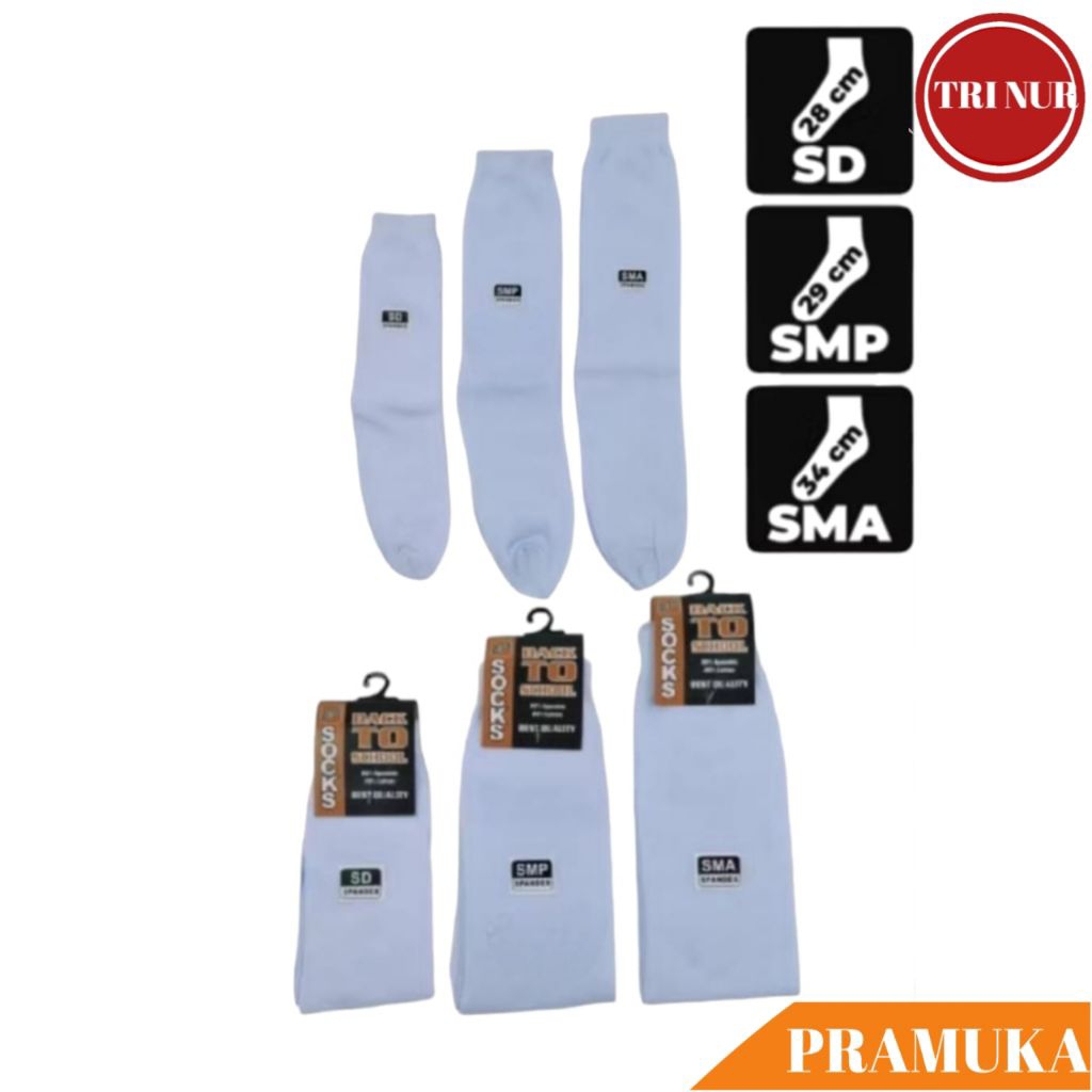 Kaos Kaki Sekolah SD SMP SMA PUTIH POLOS - Kaos Kaki Panjang & Tebal Anak Sekolah