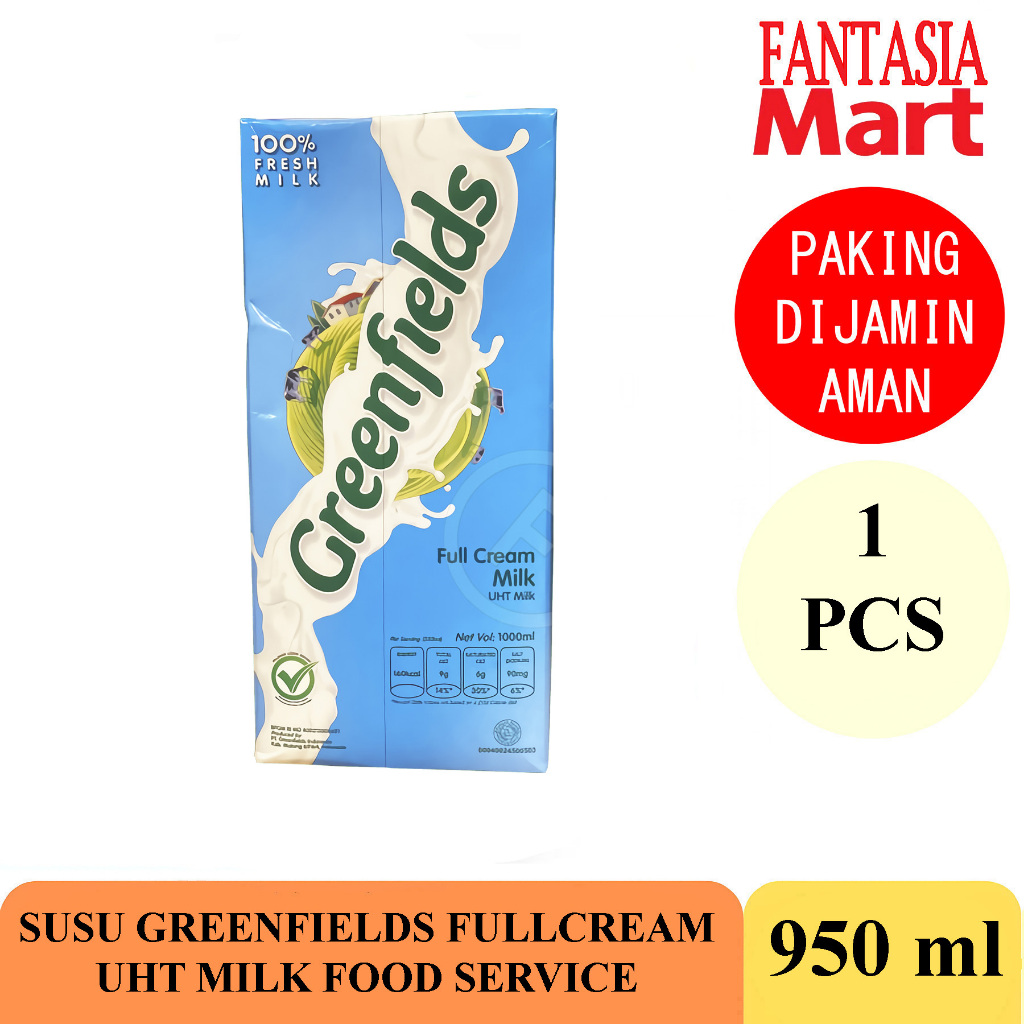 

SUSU GREENFIELDS UHT FULLCREAM 1 LITER FOOD SERVICE FANTASIA DENGAN PAKING AMAN