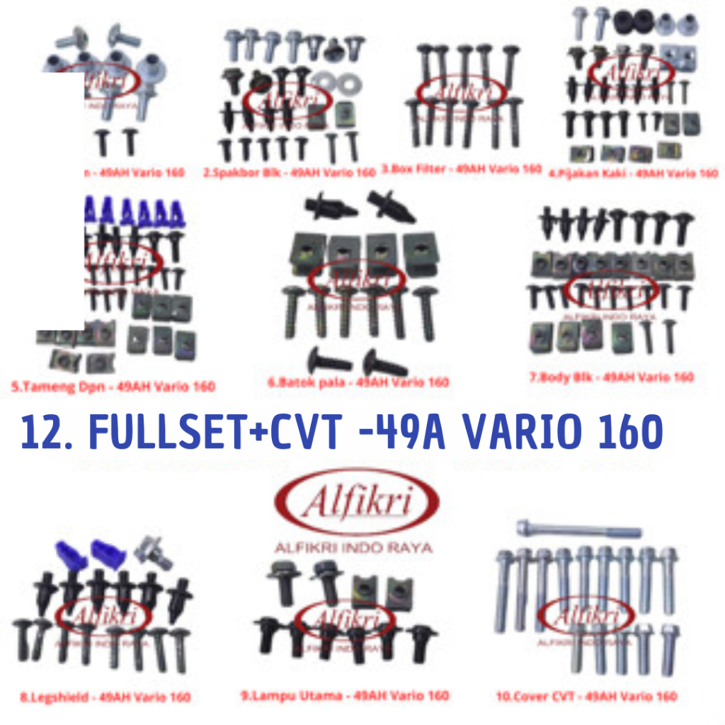 49A Vario 160 Baut Lengkap Fullset Bodi Honda All New Vario 160 / Baut Fullset Body Honda All New Va