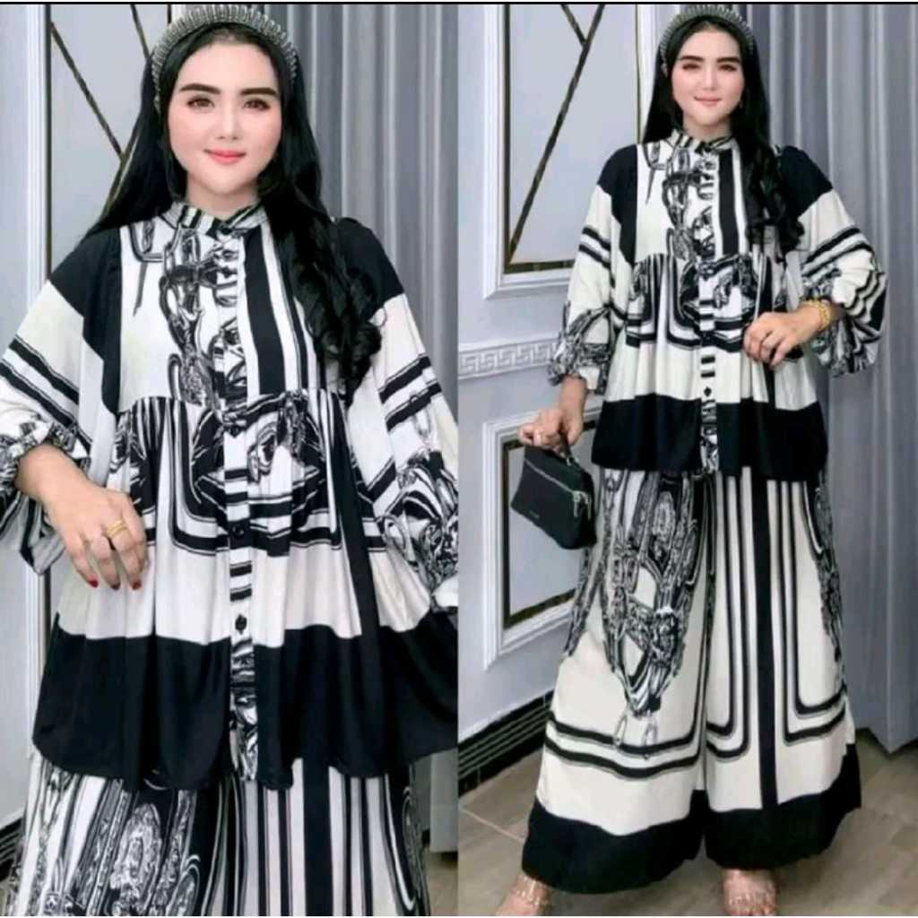 Setelan Celana Rayon Wanita Jumbo Diamond 02 - Setcel Busui, Baju Panjang