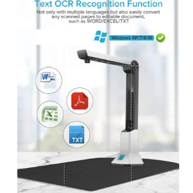 Scanner Dokumen Tingkat Kualitas Tinggi Kinghun Bk50, Scanner Portabel Kamera Dokumen 8 Mega Piksel,