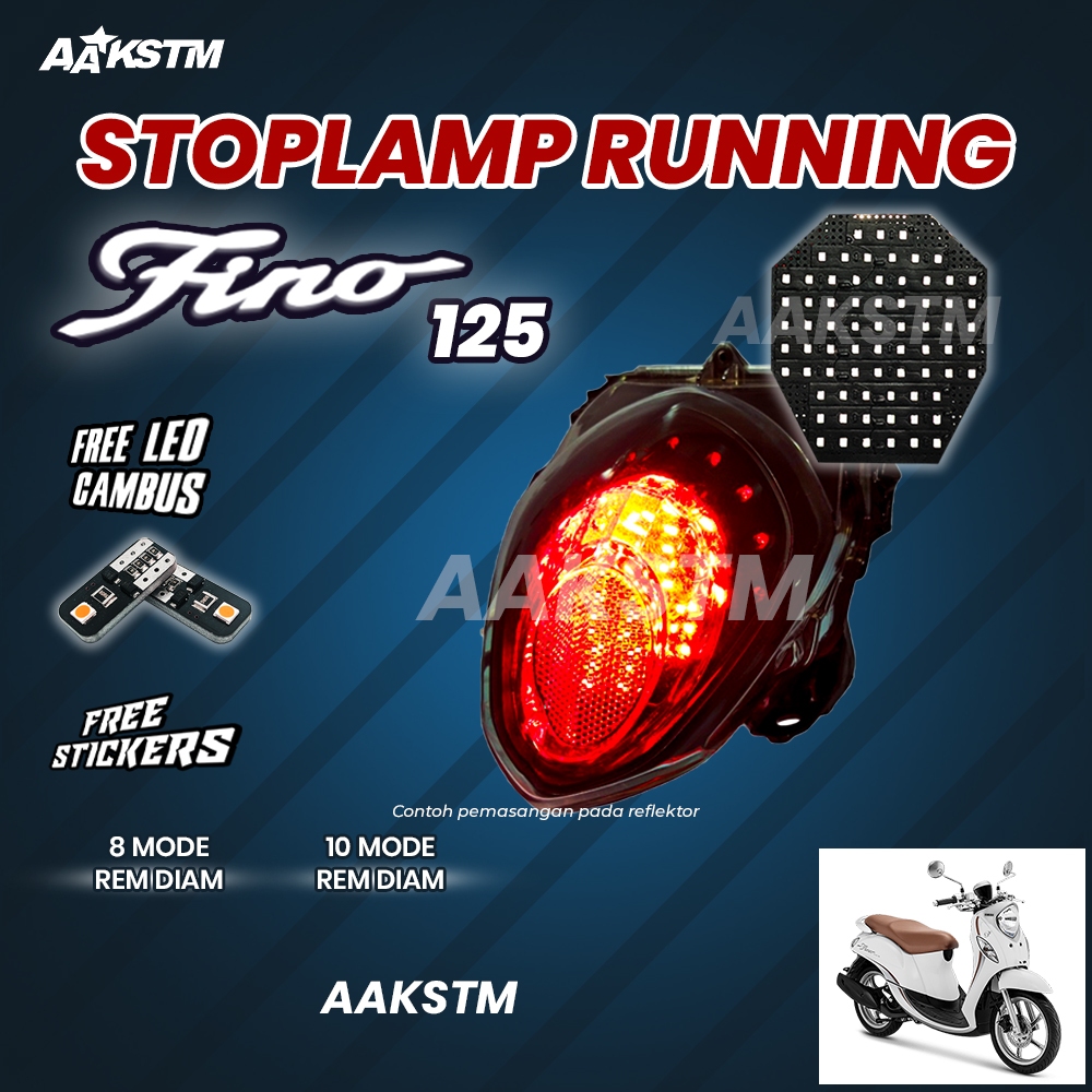 Stoplamp Running Led Fino FI 125 Lampu Rem 8 10 Mode Variasi Aa Kstm