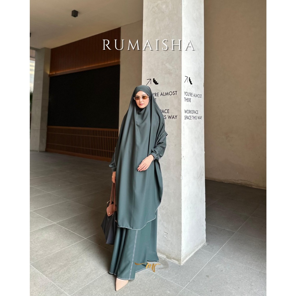 RUMAISHA SET FRENCH KHIMAR - GAMIS SYARI - GAMIS POLOS - GAMIS HITAM - GAMIS SET FK - GAMIS SET HIJA
