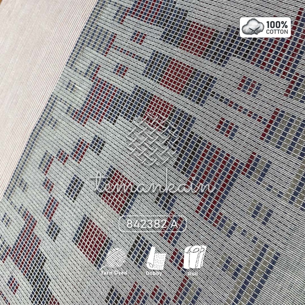 (50 CM) Kain 100% Cotton 842382 Motif Etnik | Full Motif Dobby | Kain Katun Etnik Modern | Bahan Baj