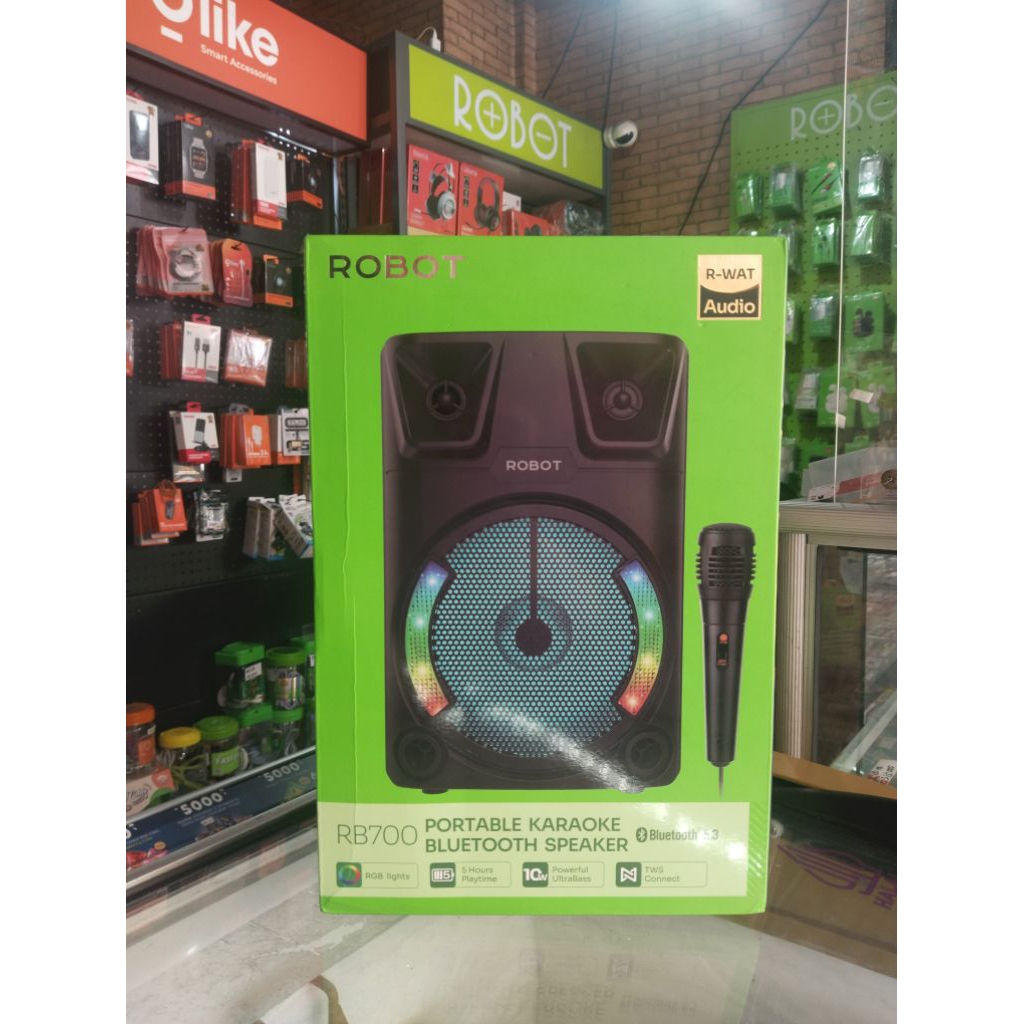 Speaker Bluetooth karaoke + mic robot RB700