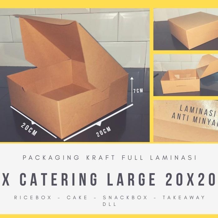 

Box Catering Kotak Polos Coklat Isi 1 Pcs Ukuran 20 X 20 Kraft Laminasi Dus Katering Nasi Kotak