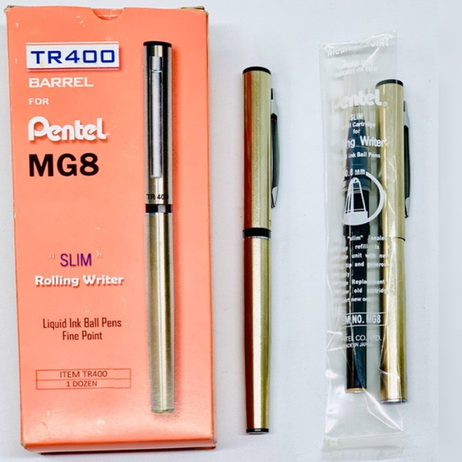 

Pentel MG8 Pen Rolling Writer TR400 Barrel Slim / Pulpen Ballpoint Tanda Tangan Berkualitas - Satuan