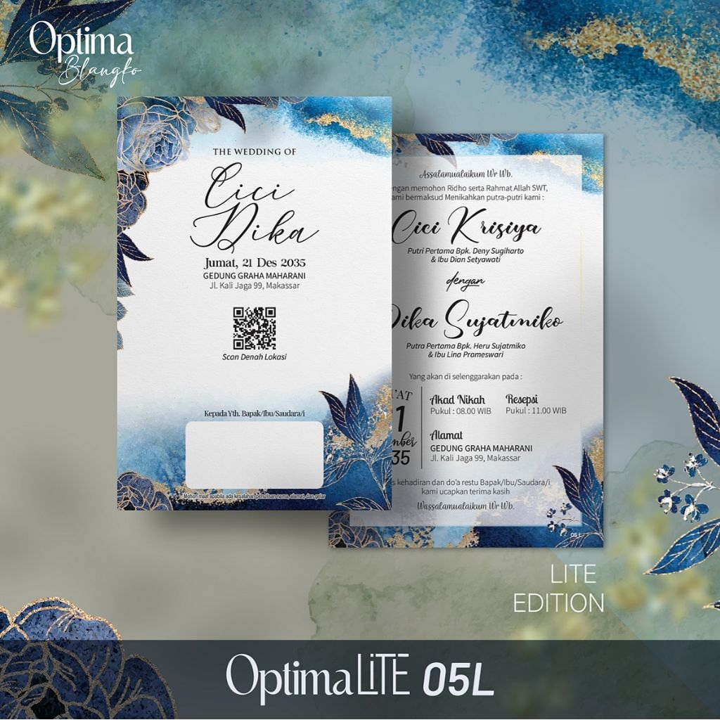 Undangan Pernikahan Khitanan Aqiqah 1 Lembar 2 Sisi Tanpa Lipatan