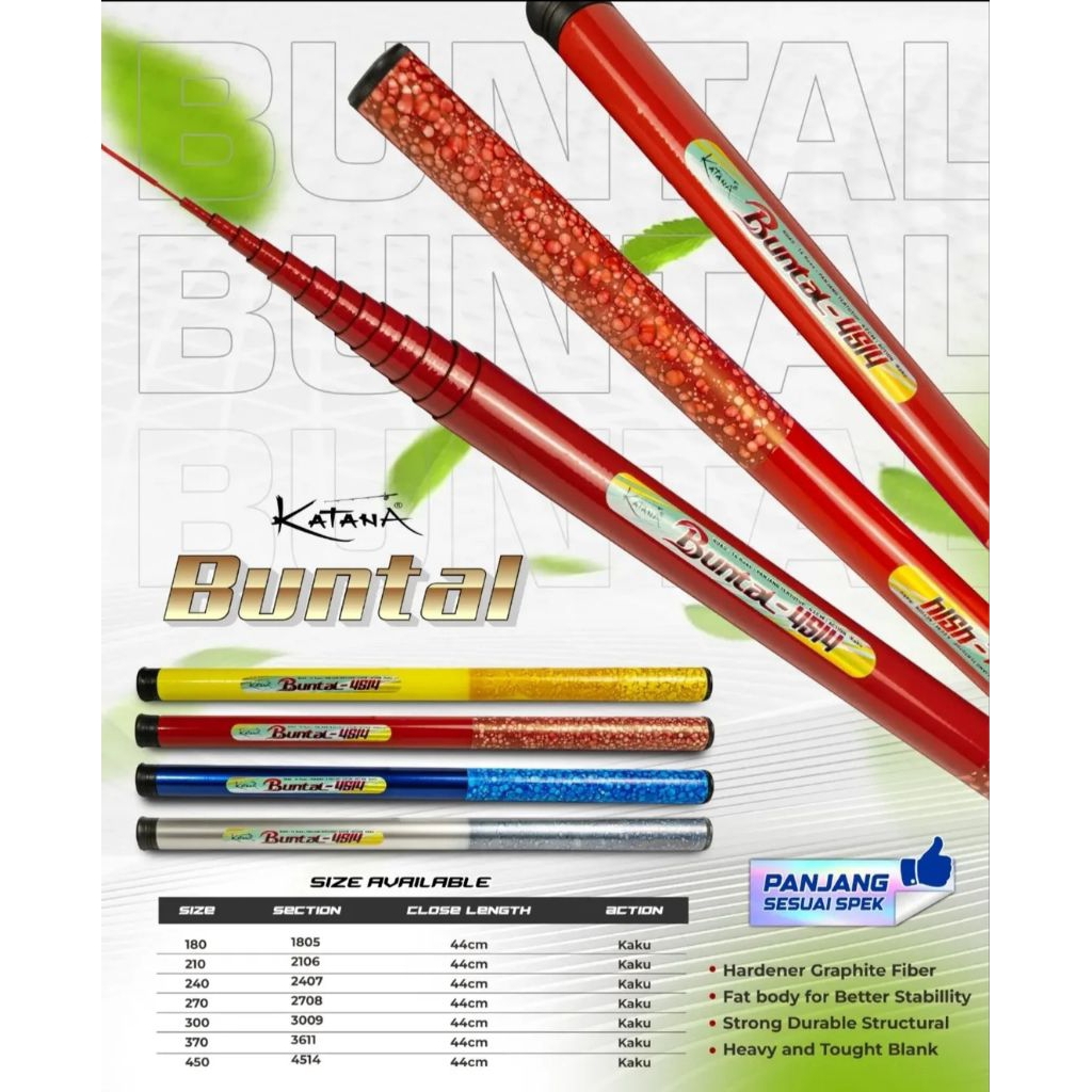 Joran Tegek Ruas Pendek Katana Buntal