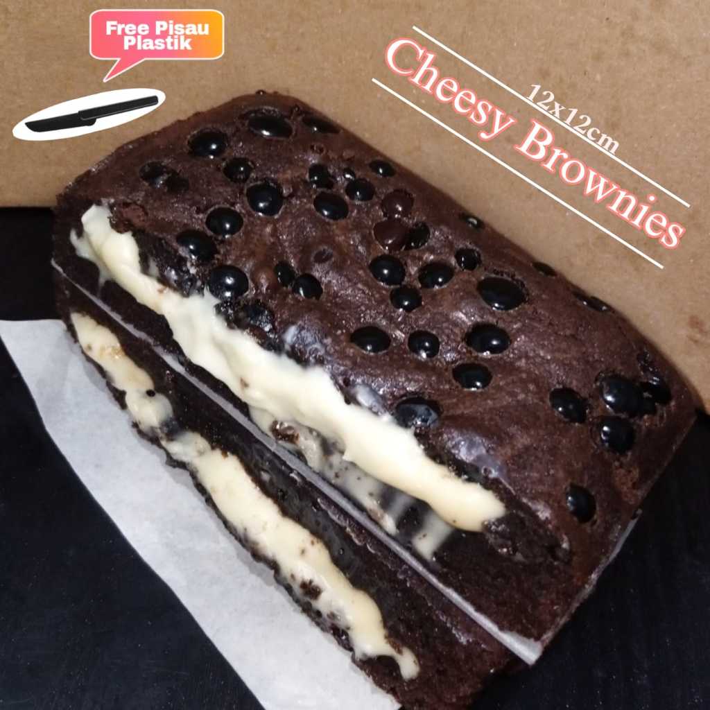 

Fudgy Brownies Insert Cheese / Fudgy Brownies Isi Keju 12x12cm