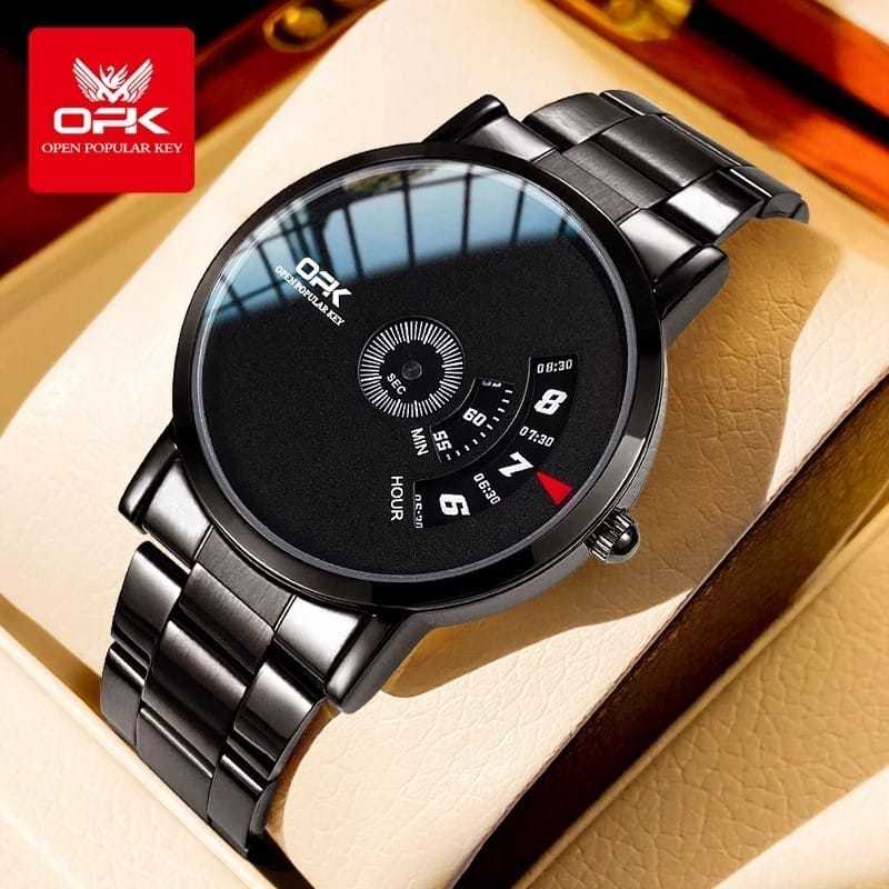OPK 8109 Original- Jam tangan pria stainlees anti air Hitam