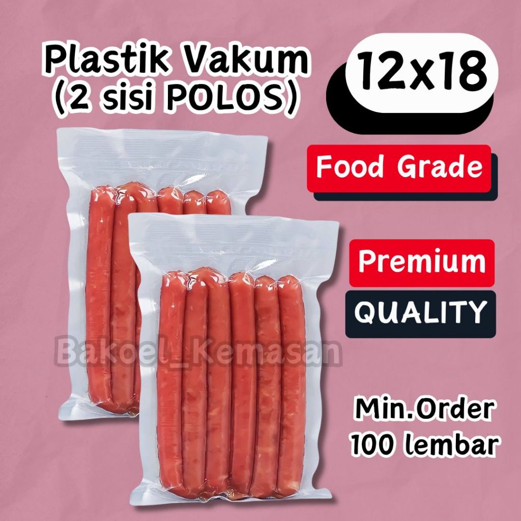 Plastik Vacuum POLOS 12x18 TEBAL / Vakum Sealer Makanan Vacum Bag