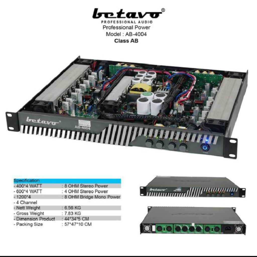 Power amplifier Betavo AB4004 4channel original class AB